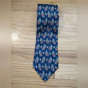 100% silk blue paisley floral Joseph Abboud men's‎ tie